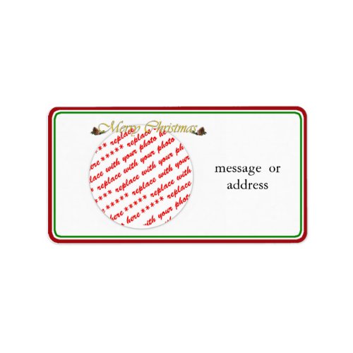 Merry Christmas Text with Pine cones Label