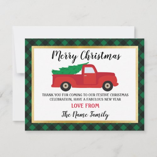 Merry Christmas Thank you Cards Holidays Truck Red