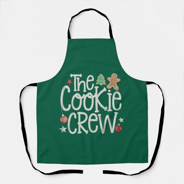 Merry Christmas The Cookie Crew Xmas Matching Apron (Front)