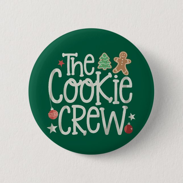 Merry Christmas The Cookie Crew Xmas Matching Button (Front)