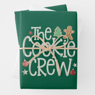 Merry Christmas The Cookie Crew Xmas Matching Wrapping Paper Sheets