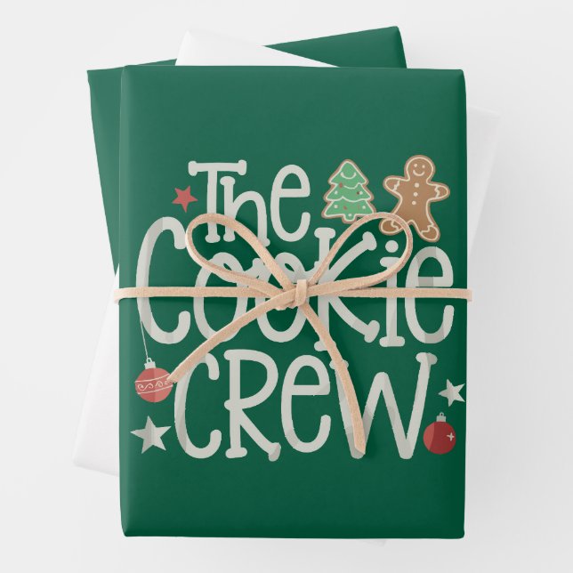 Merry Christmas The Cookie Crew Xmas Matching Wrapping Paper Sheets (In situ)
