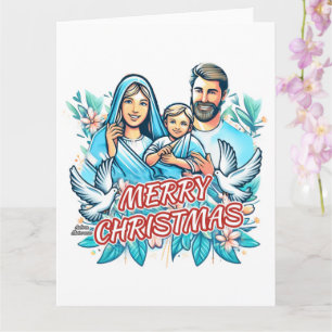 Merry Christmas - The Holy Family - Nativity Card
