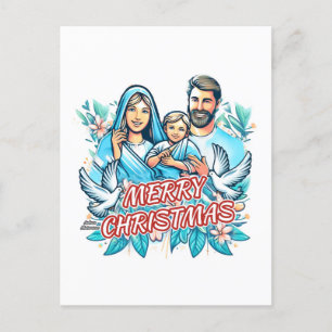 Merry Christmas - The Holy Family - Nativity Holiday Postcard