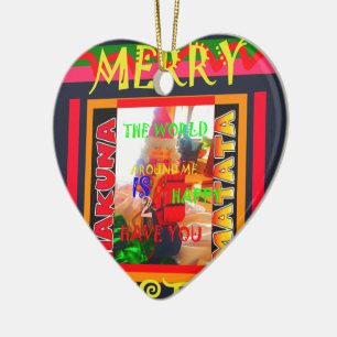 Merry Christmas The world around me is happy to ha Ceramic Ornament