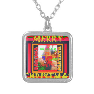 Merry Christmas The world around me is happy to ha Silver Plated Necklace