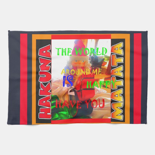 Merry Christmas The world around me is happy to ha Towel (Horizontal)