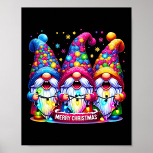 Merry Christmas Three Gnomes Xmas Family Men Women Poster