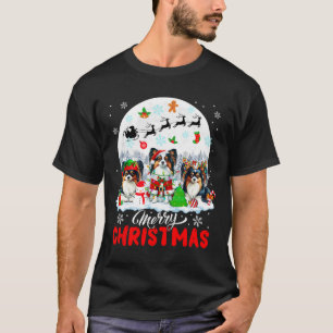 Merry Christmas Three Santa Elf Reindeer Papillons T-Shirt