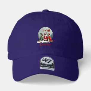Merry Christmas Three Santa Elf Reindeer Siamese C 47 Brand Hat