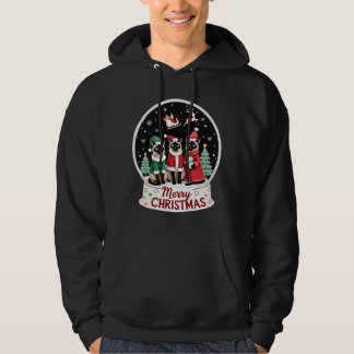 Merry Christmas Three Santa Elf Reindeer Siamese C Hoodie
