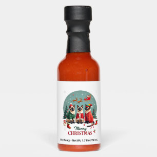 Merry Christmas Three Santa Elf Reindeer Siamese C Hot Sauces