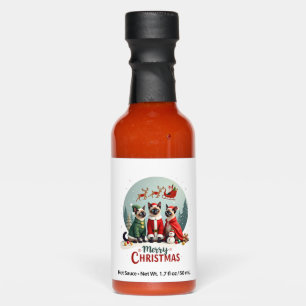 Merry Christmas Three Santa Elf Reindeer Siamese C Hot Sauces