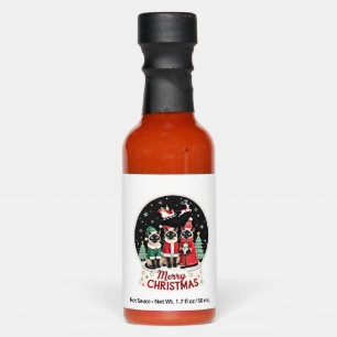 Merry Christmas Three Santa Elf Reindeer Siamese C Hot Sauces