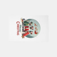 Merry Christmas Three Santa Elf Reindeer Siamese C