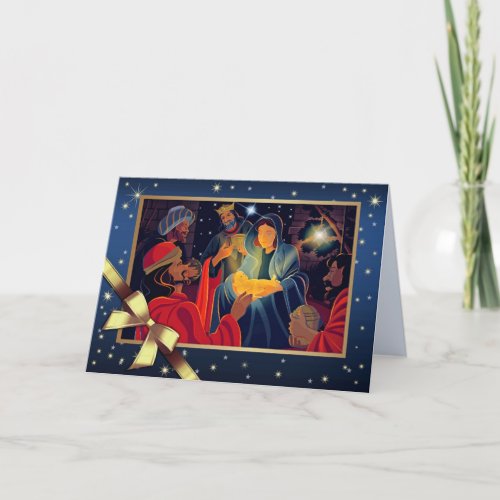 Merry Christmas Three Wise Men  Holiday Card