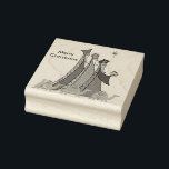 Merry Christmas Three Wisemen  Rubber Stamp<br><div class="desc">The Three Wisemen with Camels: Merry Christmas. Black holiday lettering.</div>