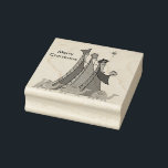 Merry Christmas Three Wisemen  Rubber Stamp<br><div class="desc">The Three Wisemen with Camels: Merry Christmas. Black holiday lettering.</div>