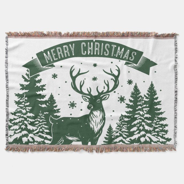 Merry Christmas Throw Blanket (Front)