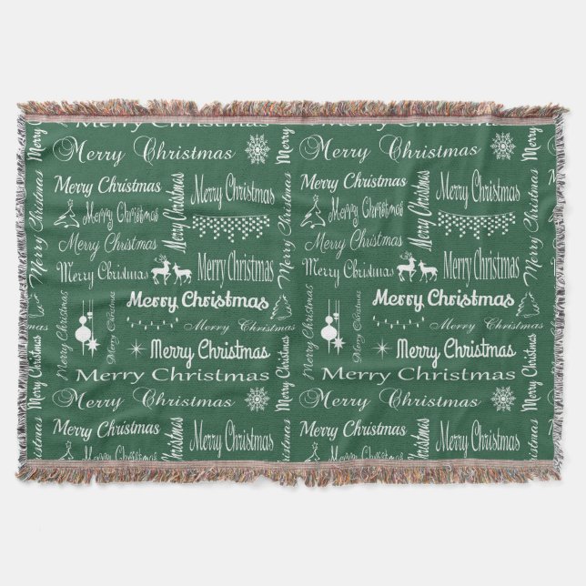 Merry Christmas Throw Blanket (Front)