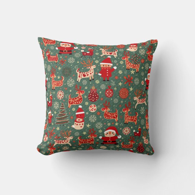 Merry Christmas Throw Pillow (Front)