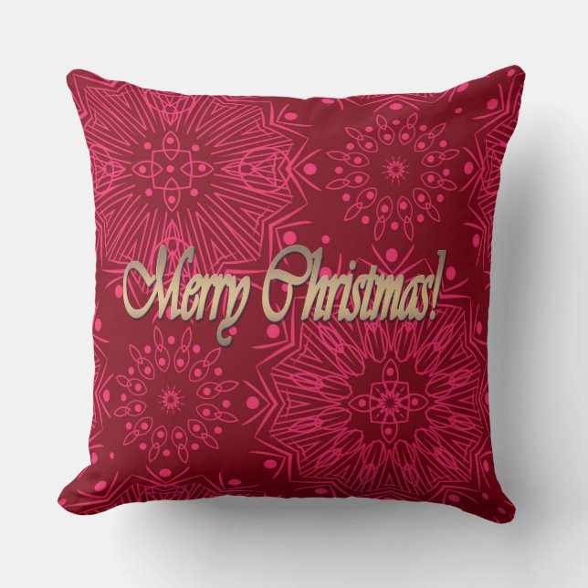 Merry Christmas! Throw Pillow (Front)