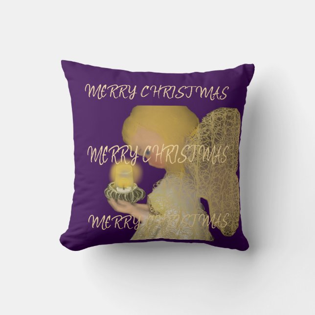Merry Christmas Throw Pillow (Front)