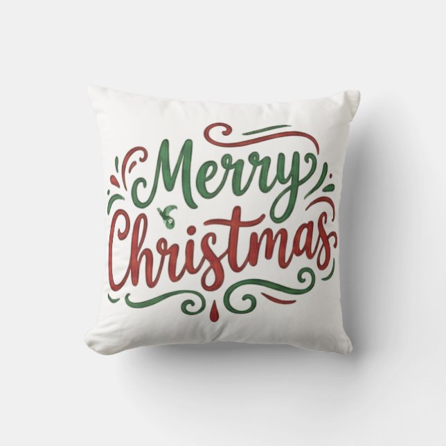 Merry Christmas  Throw Pillow (Front)