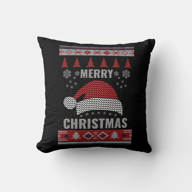 Merry Christmas Throw Pillow (Front)