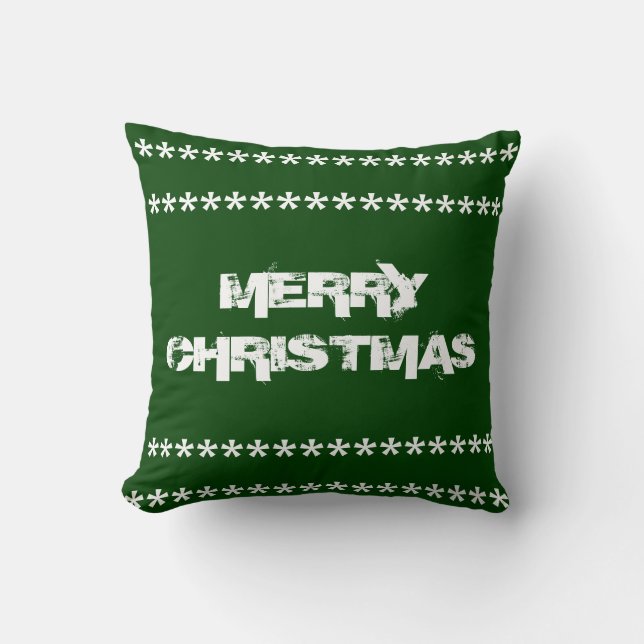 Merry Christmas Throw Pillow (Front)