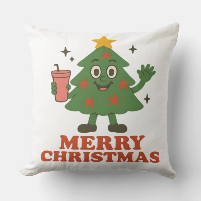 Merry Christmas  Throw Pillow (Front)