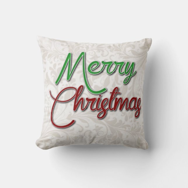 Merry Christmas Throw Pillow (Front)