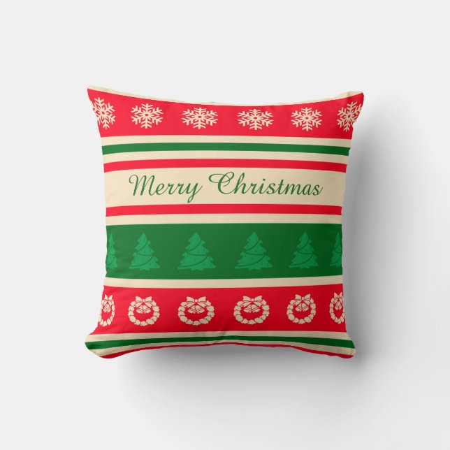 Merry Christmas Throw Pillow (Front)