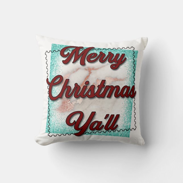 Merry Christmas Throw Pillow (Front)