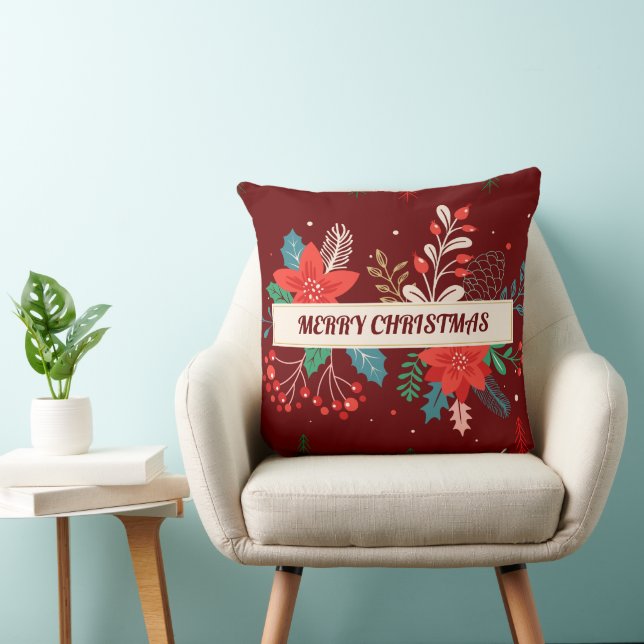 Merry Christmas  Throw Pillow (Chair)