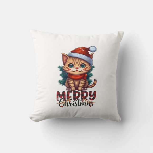 Merry Christmas Throw Pillow (Front)