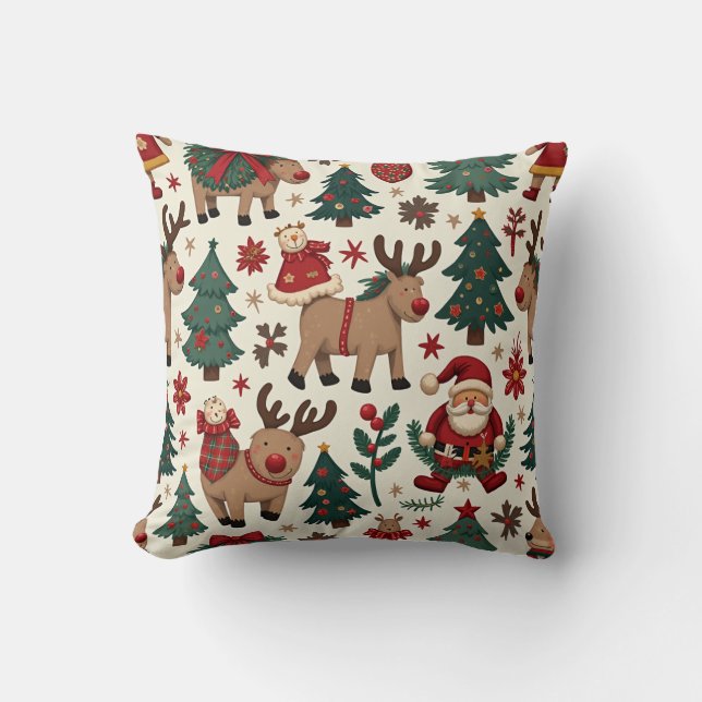 Merry Christmas Throw Pillow (Front)