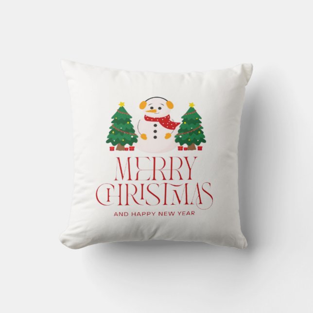 Merry christmas throw pillow (Front)