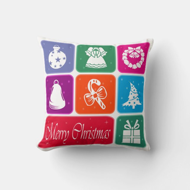 Merry Christmas Throw Pillow (Front)