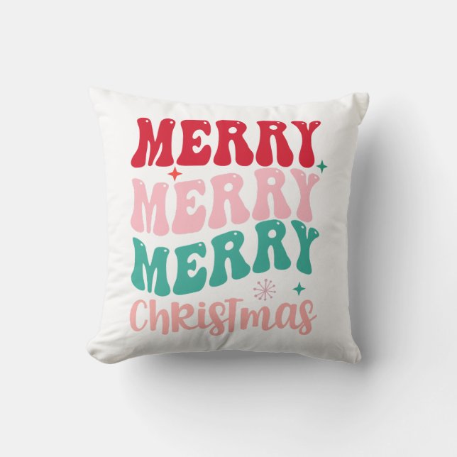 Merry Christmas  Throw Pillow (Front)