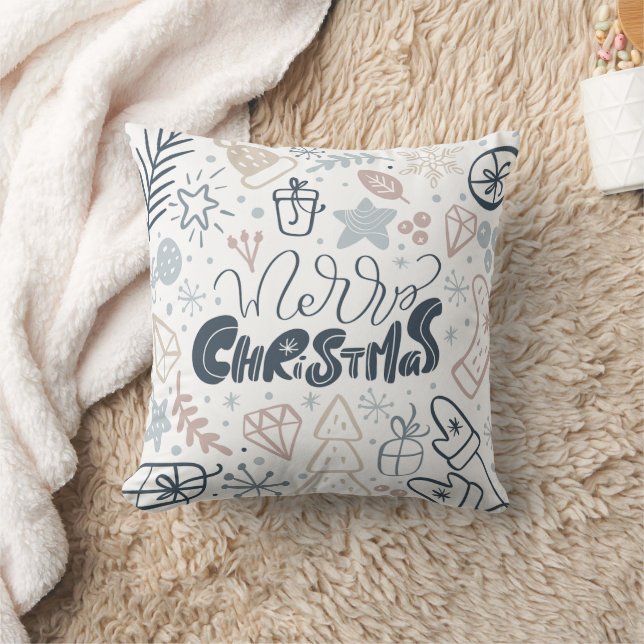 Merry Christmas Throw Pillow – Cozy Holiday Decor (Blanket)
