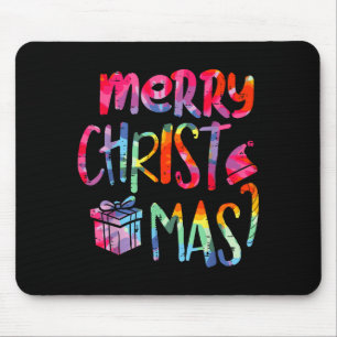 Merry Christmas Tie-dye Xmas Holiday Men Women Kid Mouse Pad