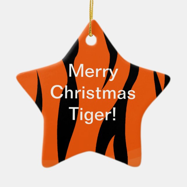 Merry Christmas Tiger Ornament (Front)