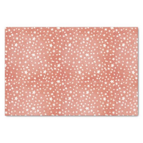Merry Christmas Tiny White Stars Twinkling on Red Tissue Paper