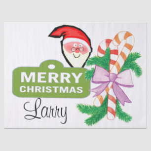 Merry Christmas Tissue Paper Santa