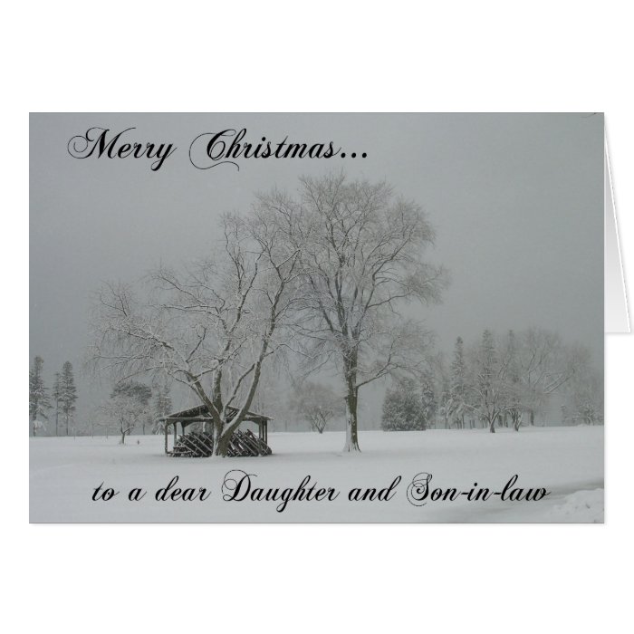 Merry Christmas to a dear daughter and son in law Greeting Card