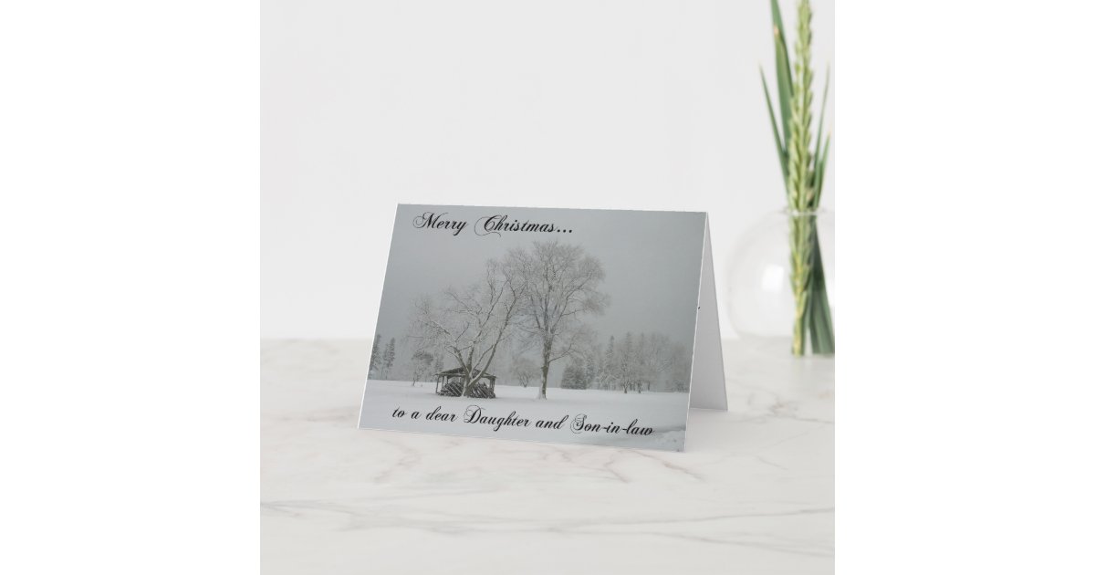 Merry Christmas to a dear daughter and son-in-law Holiday Card | Zazzle.com