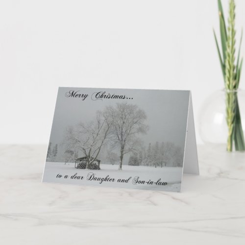 Merry Christmas to a dear daughter and son_in_law Holiday Card