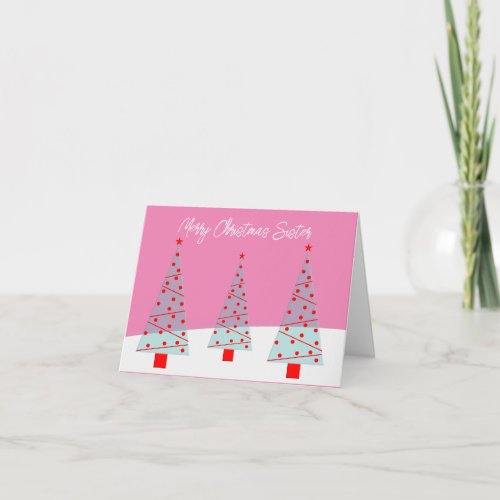 Merry Christmas To A Nun pink Card