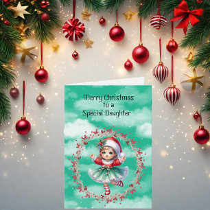 Merry Christmas to a Special Daughter Green Dress Card